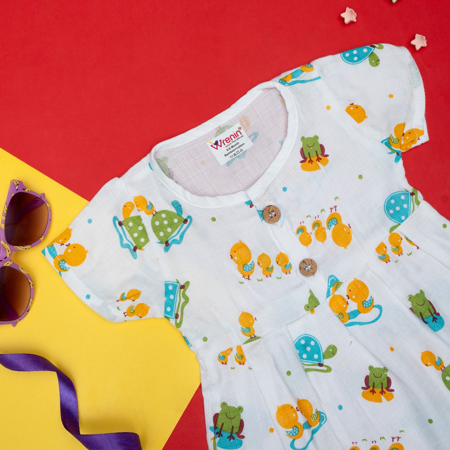 BAMBOO + ORGANIC - MUSLIN - FROCK SLEEVE - HOP & SPLASH