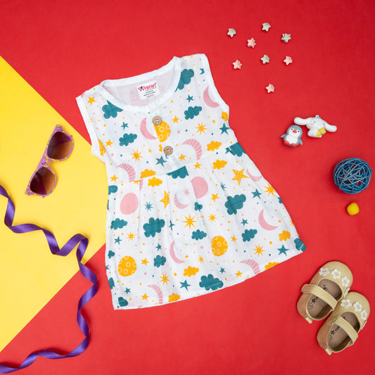 BAMBOO + ORGANIC - MUSLIN - FROCK SLEEVELESS - CLOUDY TWILIGHT