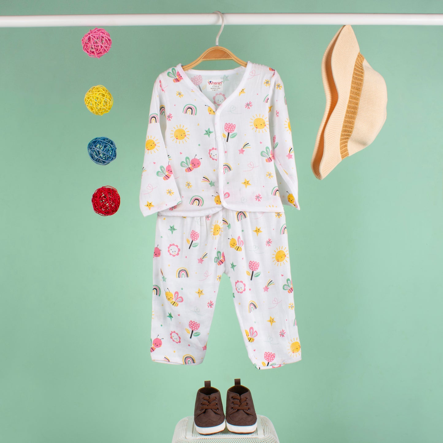 BAMBOO + ORGANIC - MUSLIN - FULL SLEEVE PANT SET - FLUTTER & BLOOM