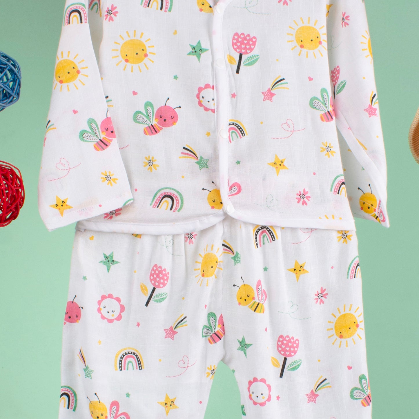 BAMBOO + ORGANIC - MUSLIN - FULL SLEEVE PANT SET - FLUTTER & BLOOM