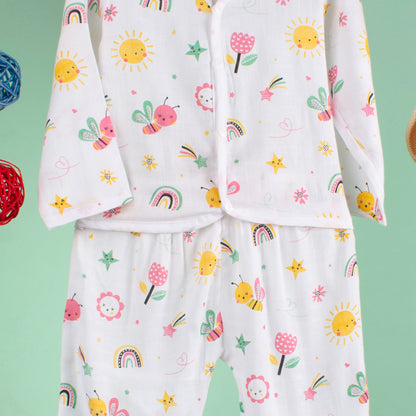 BAMBOO + ORGANIC - MUSLIN - FULL SLEEVE PANT SET - FLUTTER & BLOOM