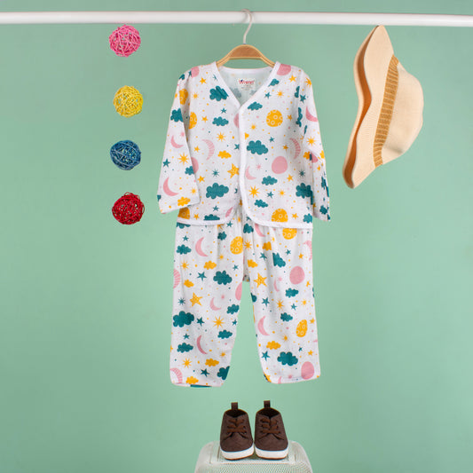 BAMBOO + ORGANIC - MUSLIN - FULL SLEEVE PANT SET - CLOUDY TWILIGHT