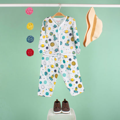 BAMBOO + ORGANIC - MUSLIN - FULL SLEEVE PANT SET - SPACE CADET