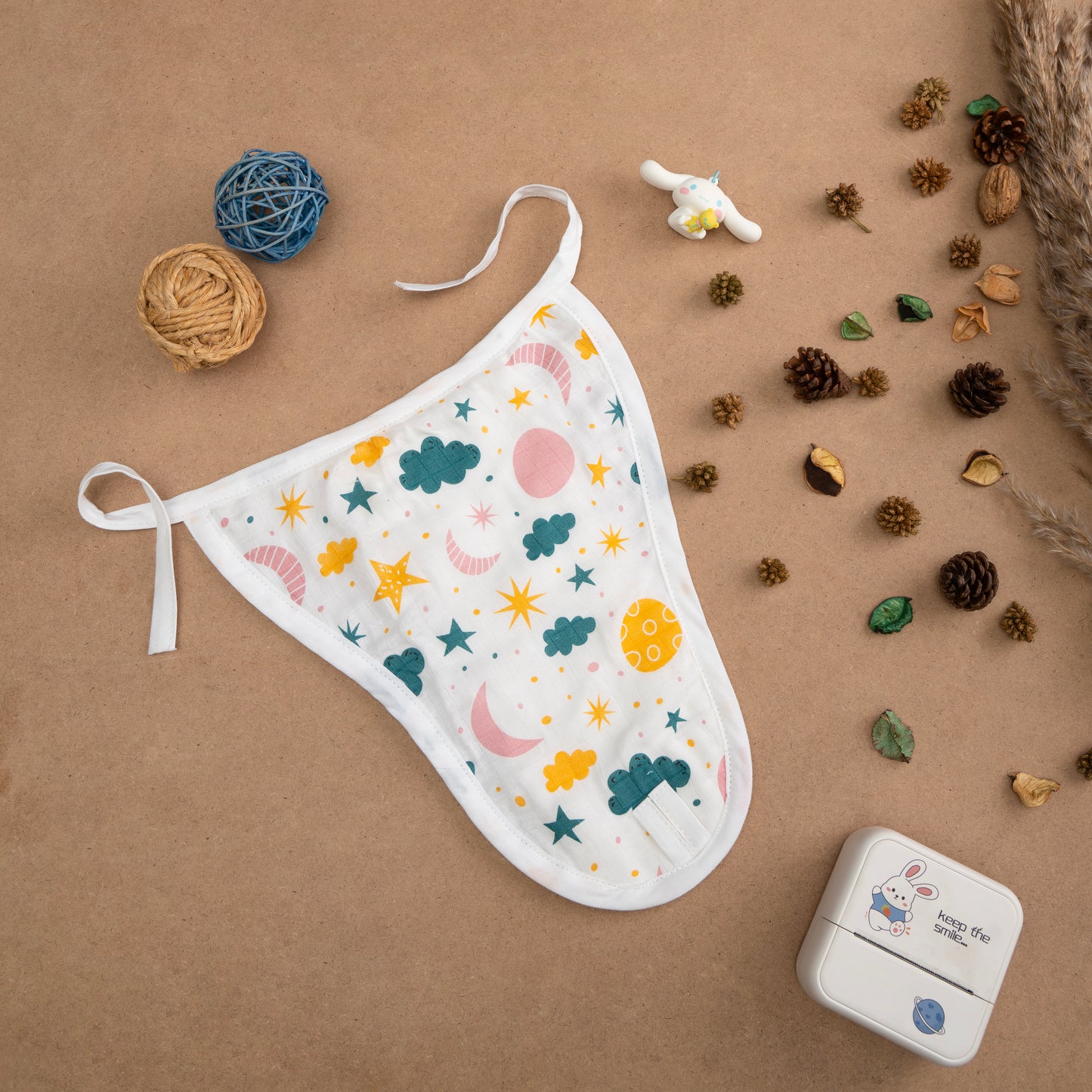 BAMBOO + ORGANIC - MUSLIN - NAPPY - CLOUDY TWILIGHT