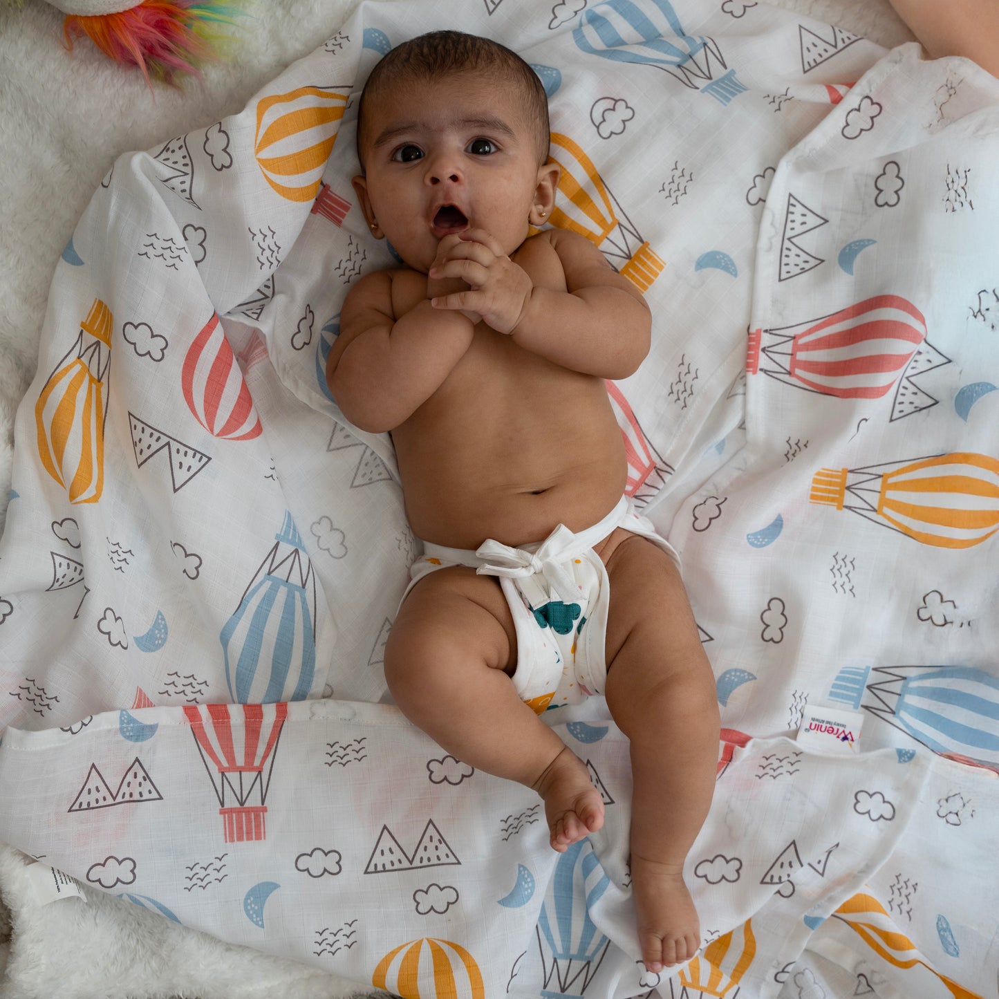 BAMBOO + ORGANIC - MUSLIN - NAPPY - CLOUDY TWILIGHT