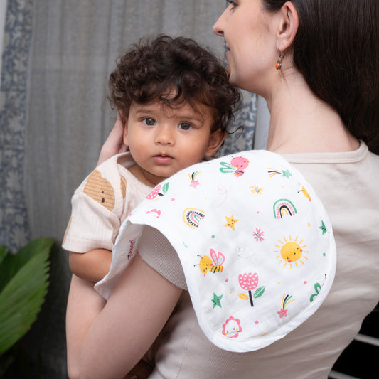 BAMBOO + ORGANIC - MUSLIN - BURP CLOTH - FLUTTER & BLOOM