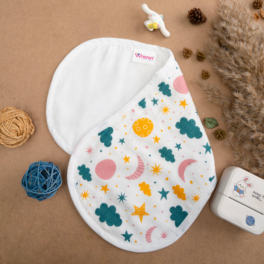 BAMBOO + ORGANIC - MUSLIN - BURP CLOTH - CLOUDY TWILIGHT