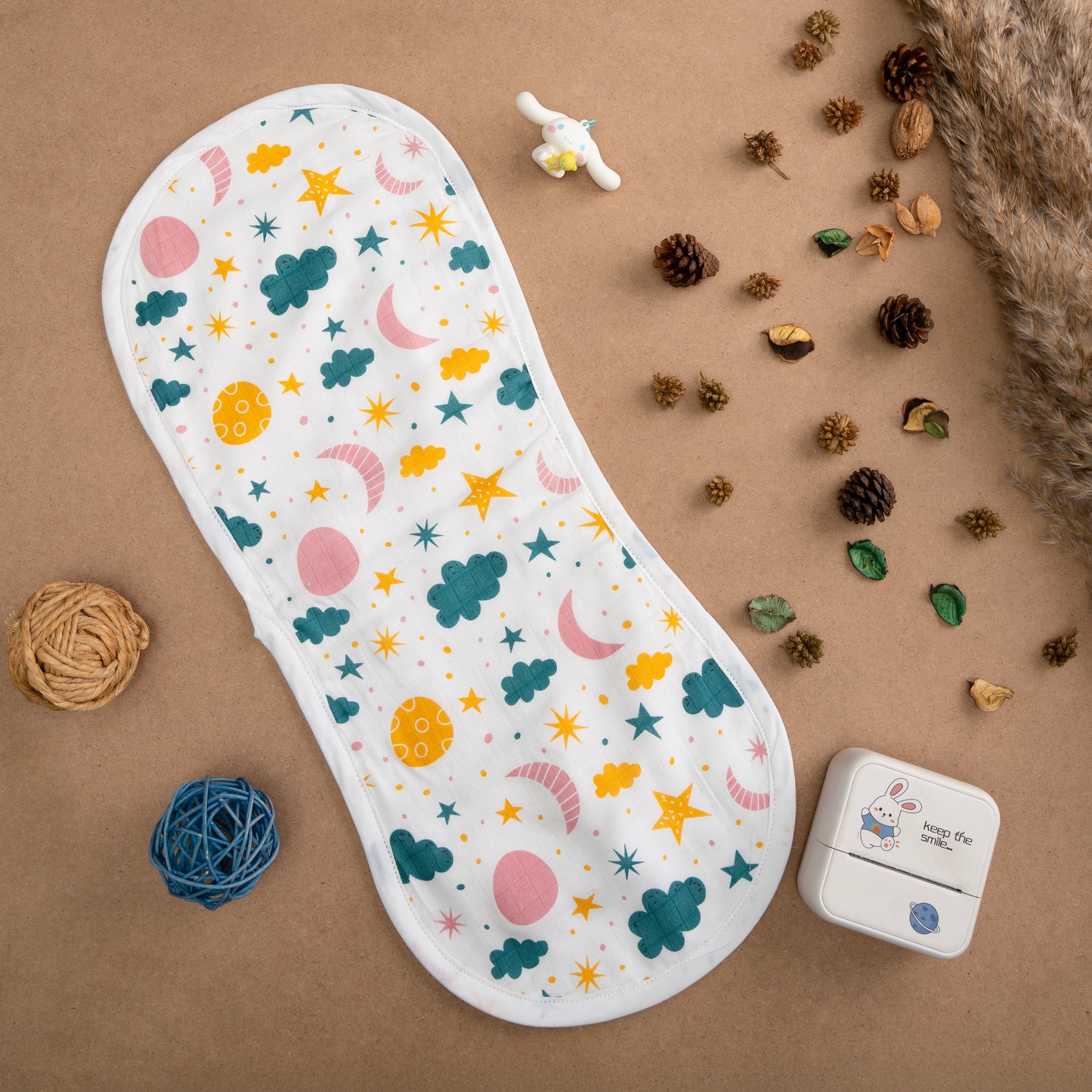 BAMBOO + ORGANIC - MUSLIN - BURP CLOTH - CLOUDY TWILIGHT