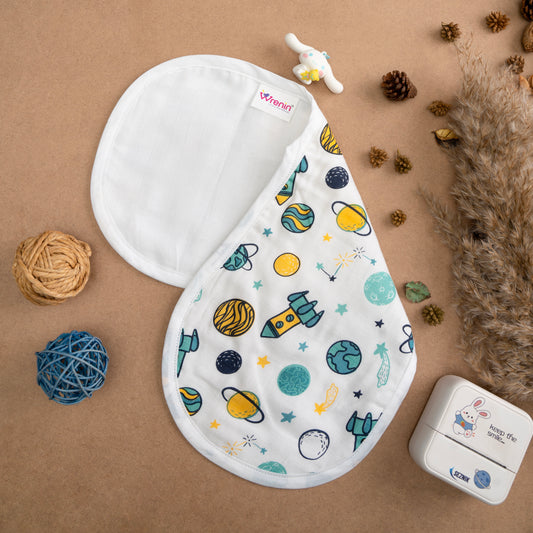 BAMBOO + ORGANIC - MUSLIN - BURP CLOTH - SPACE CADET