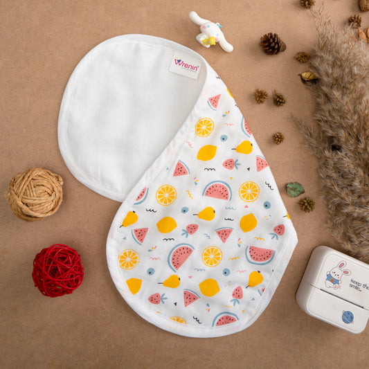BAMBOO + ORGANIC - MUSLIN - BURP CLOTH - FRUIT FRENZY