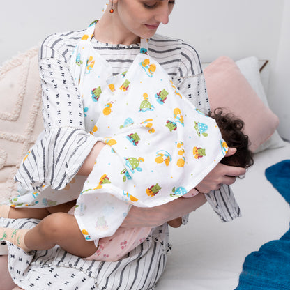 BAMBOO + ORGANIC - MUSLIN - FEEDING APRON - HOP & SPLASH