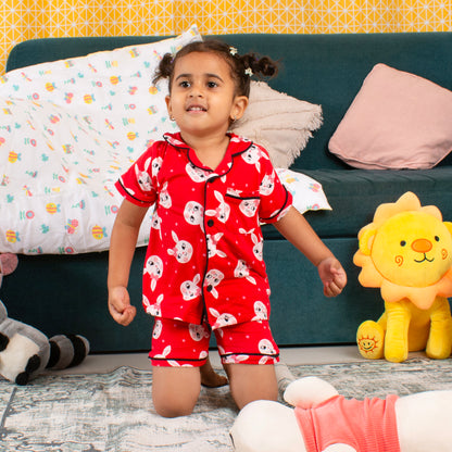 KIDS NIGHT SUITS TOP & SHORTS - LUXIE LAPIN