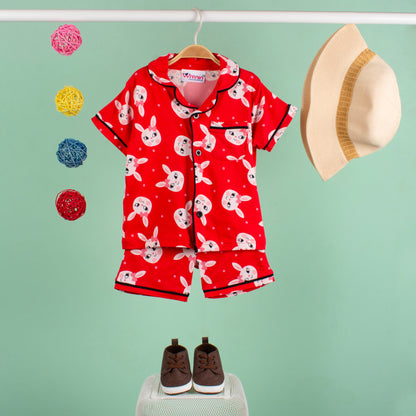KIDS NIGHT SUITS TOP & SHORTS - LUXIE LAPIN