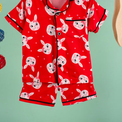 KIDS NIGHT SUITS TOP & SHORTS - LUXIE LAPIN