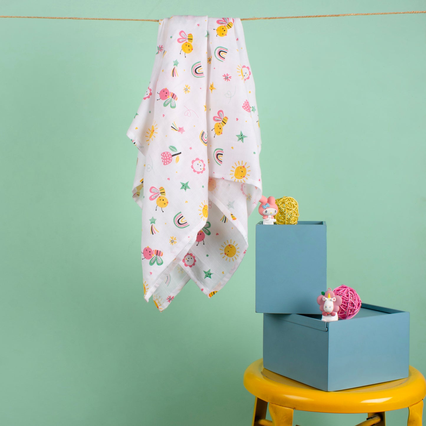 BAMBOO+ORGANIC-MUSLIN-SWADDLE-FLUTTER & BLOOM