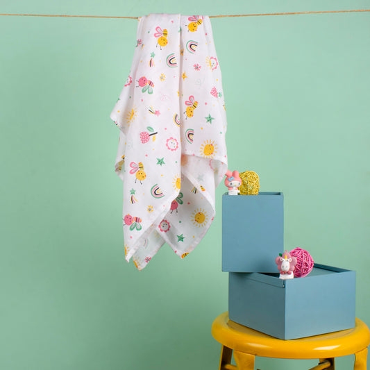 BAMBOO+ORGANIC-MUSLIN-SWADDLE-FLUTTER & BLOOM
