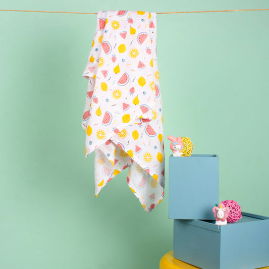 BAMBOO+ORGANIC-MUSLIN-SWADDLE-FRUIT FRENZY