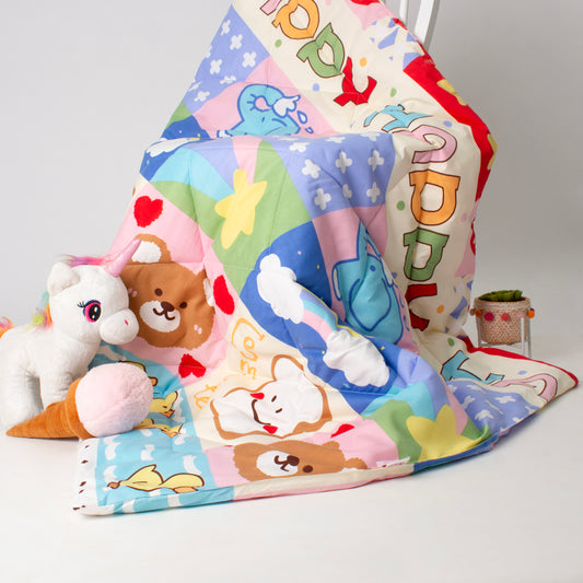 KIDS QUILT - Rainbow Bear Bliss