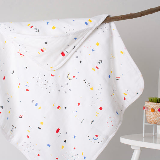 MUSLIN Hooded Blanket Premium-Doodle Delight