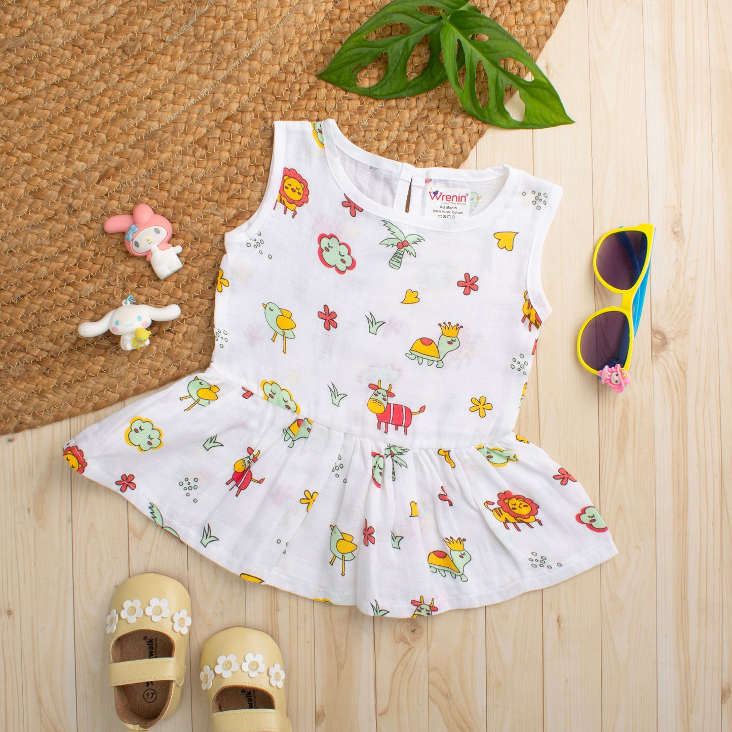 MUSLIN-FROCK-FRILL BOTTOM-TROPICAL TRAILS
