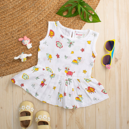 MUSLIN-FROCK-FRILL BOTTOM-TROPICAL TRAILS