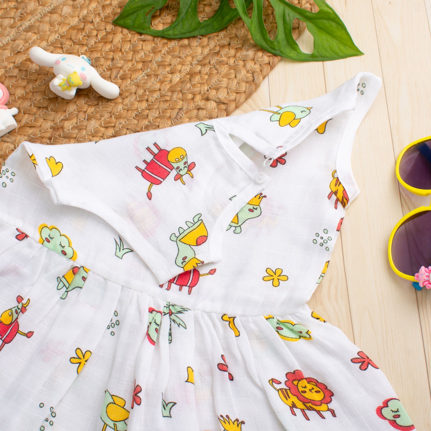 MUSLIN-FROCK-FRILL BOTTOM-TROPICAL TRAILS