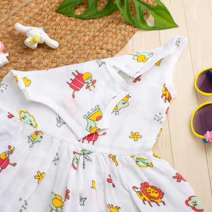 MUSLIN-FROCK-FRILL BOTTOM-TROPICAL TRAILS