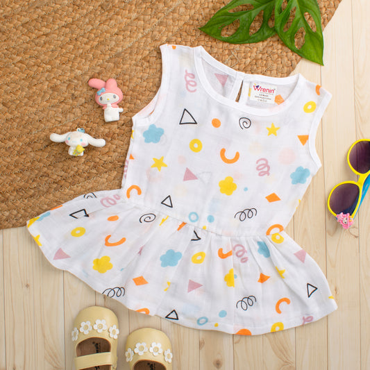 MUSLIN-FROCK-FRILL BOTTOM-Geo Play