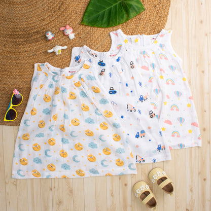 MUSLIN-FROCK-FRILLED-ZIP-Moonbeam Melody