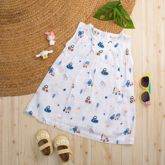 MUSLIN-FROCK-FRILLED-ZIP-Truck Tots