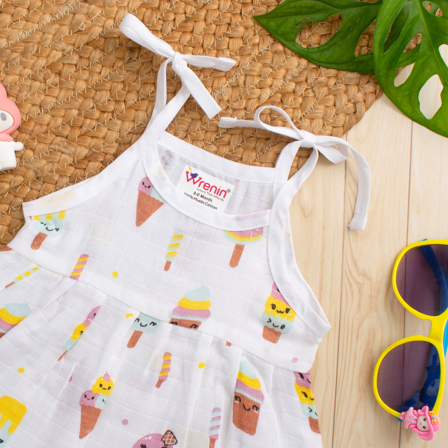 MUSLIN FROCK FRILL KNOT-SUGAR SPRINKLE SLUMBER