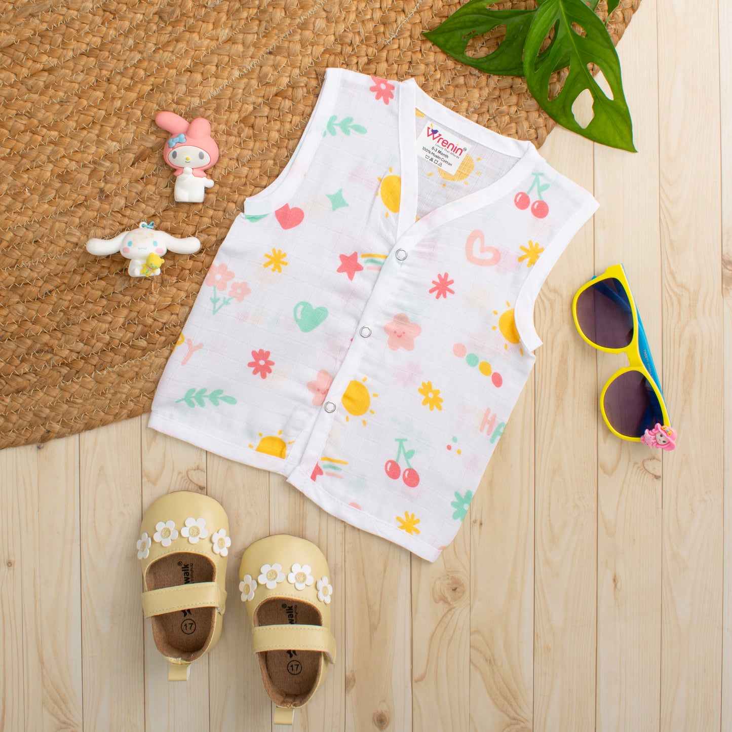 MUSLIN-JABLA BUTTON-Sleeveless-HAPPY HORIZONS