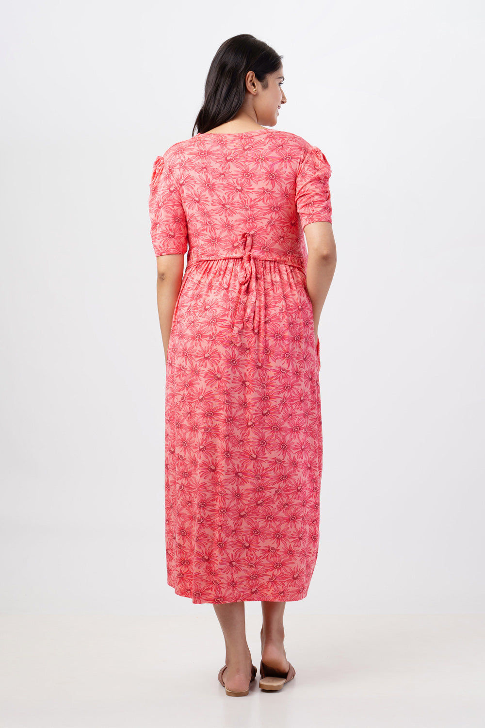 ZIPLESS MATERNITY WEAR PUFFSLEEVE - ROSE RAPTURE