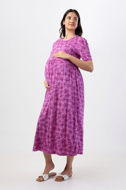 ZIPLESS MATERNITY WEAR PUFFSLEEVE - AMETHYST AURA