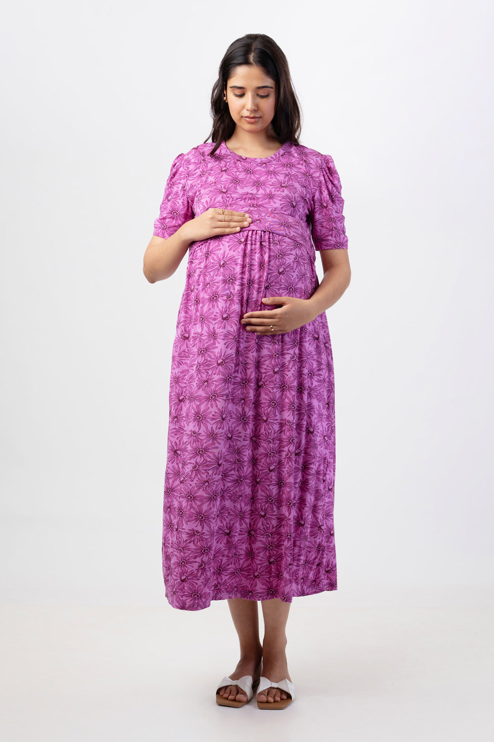 ZIPLESS MATERNITY WEAR PUFFSLEEVE - AMETHYST AURA