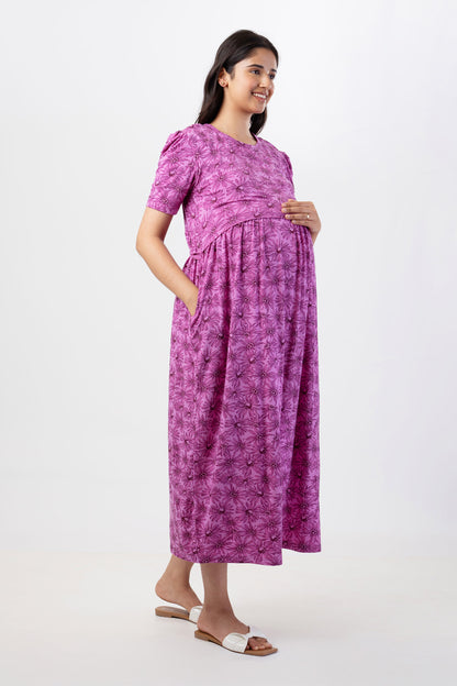 ZIPLESS MATERNITY WEAR PUFFSLEEVE - AMETHYST AURA