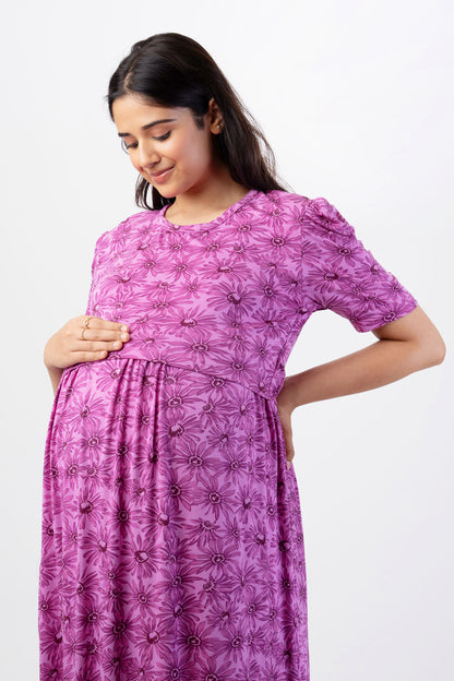 ZIPLESS MATERNITY WEAR PUFFSLEEVE - AMETHYST AURA