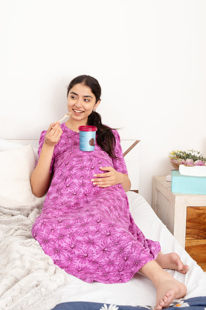 ZIPLESS MATERNITY WEAR PUFFSLEEVE - AMETHYST AURA