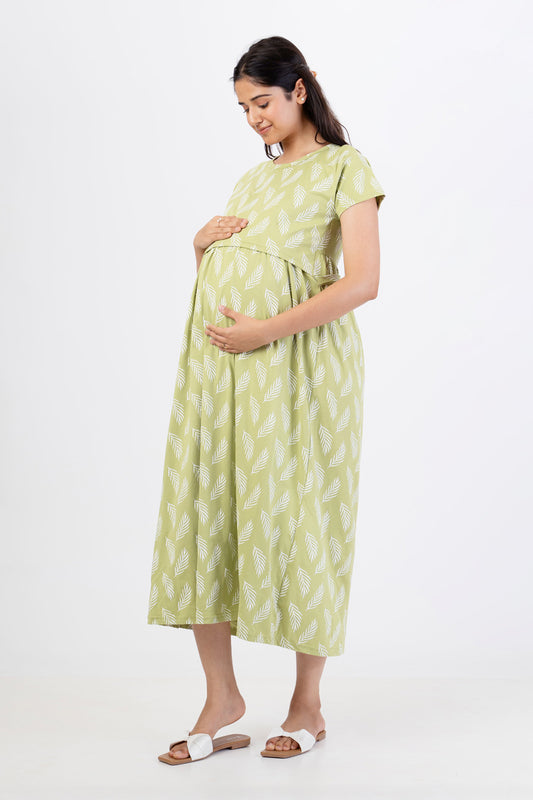 ZIPLESS MATERNITY WEAR SHORTSLEEVE - OLIVE WHISPER