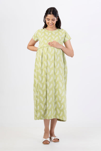ZIPLESS MATERNITY WEAR SHORTSLEEVE - OLIVE WHISPER