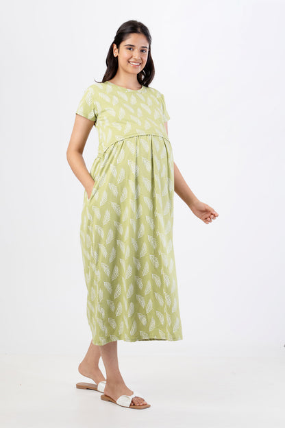 ZIPLESS MATERNITY WEAR SHORTSLEEVE - OLIVE WHISPER