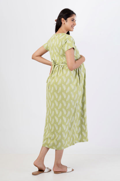 ZIPLESS MATERNITY WEAR SHORTSLEEVE - OLIVE WHISPER