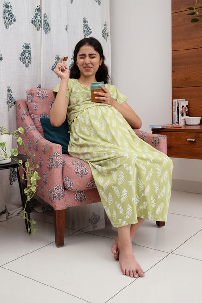 ZIPLESS MATERNITY WEAR SHORTSLEEVE - OLIVE WHISPER