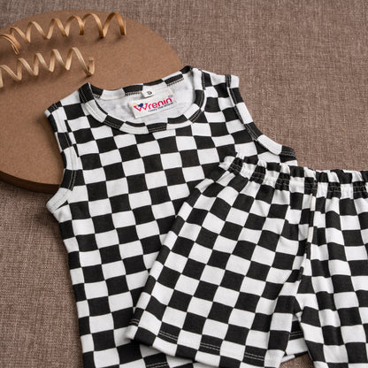 Coords Sleeveless 100% cotton Ribbed Knit - cloud Soft Series - Dynamic check
