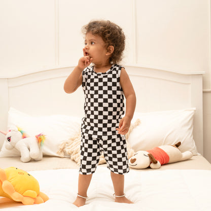 Coords Sleeveless 100% cotton Ribbed Knit - cloud Soft Series - Dynamic check