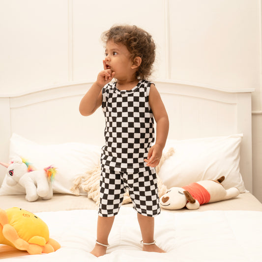 Coords Sleeveless 100% cotton Ribbed Knit - cloud Soft Series - Dynamic check