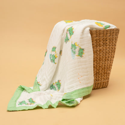 CRINKLE BLANKET | 6 LAYERS | ORGANIC MUSLIN | PALM PARTY