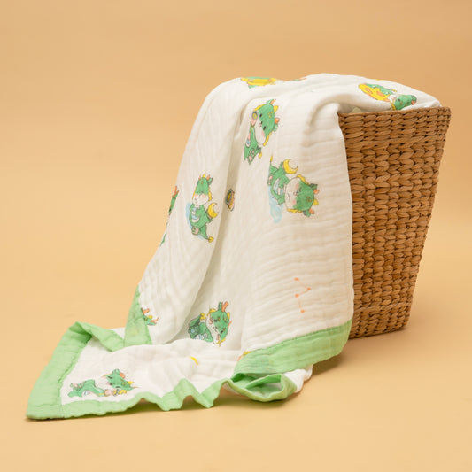 CRINKLE BLANKET | 6 LAYERS | ORGANIC MUSLIN | PALM PARTY