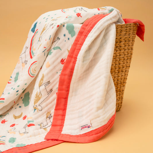 CRINKLE BLANKET | 6 LAYERS | ORGANIC MUSLIN | SKIES OF WONDER