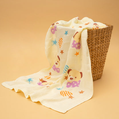 MUSLIN PRINTED TOWEL | Feather Light Series| Cloudy Cubs